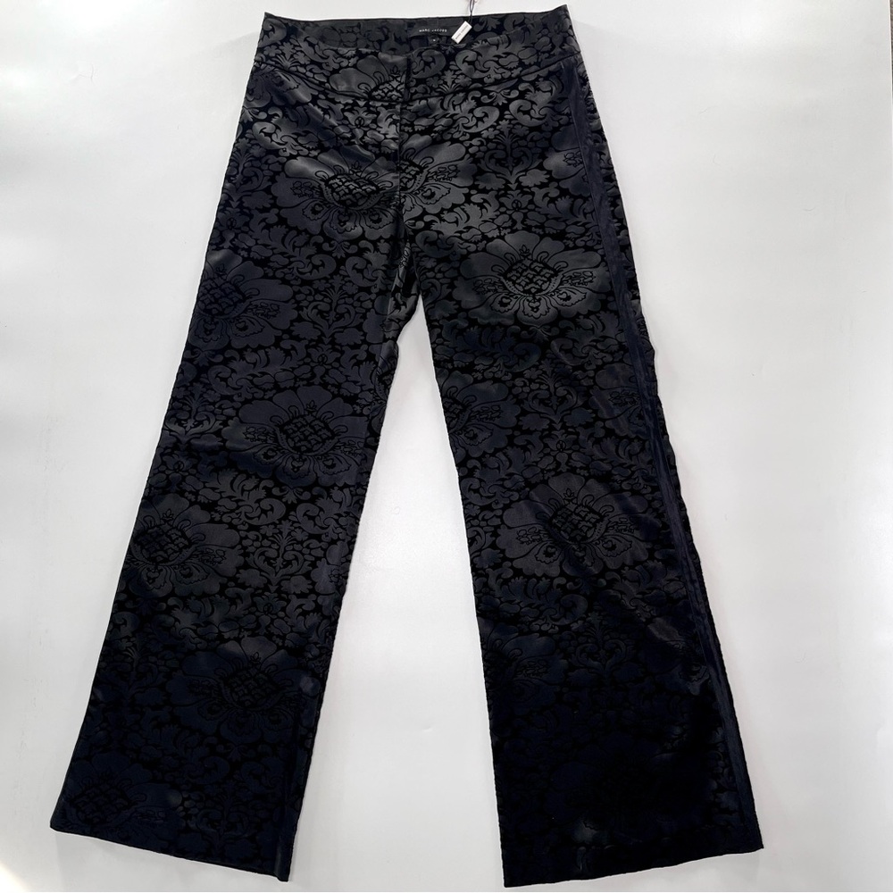 Marc Jacobs Velvet Burnout Brocade Print Wide Leg Trouser Pants 6 Brand New NWT - Picture 3 of 11